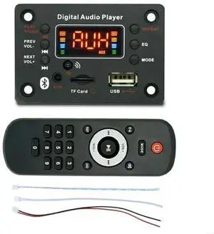 Bluetooth-compatible 5.0 MP3 Decoders Board 2x40W Amplifiers Player 5V DIY MP3 Player Car Radio Module USB Record