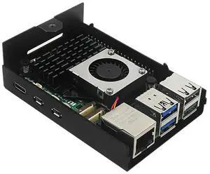 For Raspberry Pi 5 Aluminum Alloy Shell Active And Passive Cooling Radiator Enclosure Metal Case For Rpi 5