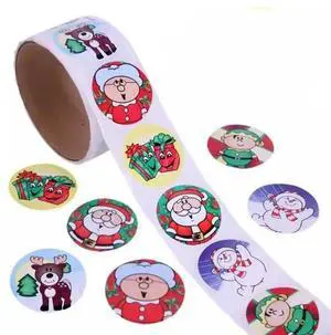 3 Rolls Round els Christmas Stickers Christmas els Self-Adhesive Stickers