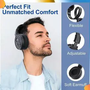 Portable Wireless FM Radio Headphones , Rechargeable FM Radio Headset Receiver For Meeting, Daily Works, Hiking, Jogging