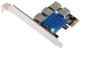 PCI-E Extender Riser 1 to 4 USB Riser Card PCIE Adapter for BTC Mining
