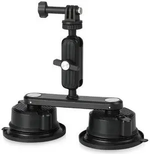 Suction Cup Mount For Gopro,Camera- Car Window, Windshield 360° Rotation Double Suction Cup Mounting System