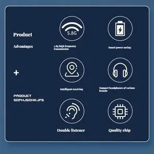 5.8G Wireless in Ear Monitor System Wireless Headphone Earphone Monitor System Transmitter Receiver Automatic Pairing Rich