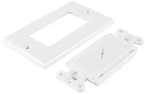 8 Pack Flexible Rubber Wall Grommet Insert With Decorator Wall Plate, 1-Gang Pass Through Plate For Low-Voltage Ca