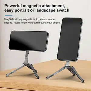 Magnetic Phone Holder Aluminum Magsafe Tripod Universal Foldable Mount Camera Stand