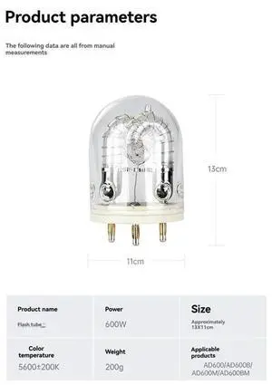 SPEEDLIGHT Replacement Parts For AD600 AD600BM 600W Photography Flash Lamp Bulb
