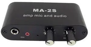MA-2S Microphone Music Mixed Preamplifier 6.5Mm Dynamic 3.5Mm Condenser Amplifier MIC And Audio Mixer DC5-12V 5.5X2.1MM