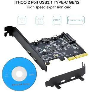 10Gb USB 3.1 to Dual Type-C Expansion Card PCI-E 4X to USB 3.1 USB Adapter