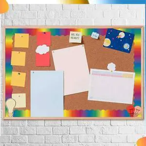3X Rainbow Bulletin Board Stickers Colorful Straight Bulletin Border Trim Border Trim For Classroom Chalkboard