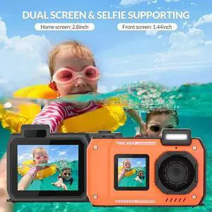 4K Underwater Camera 33 FT Waterproof Camera with Dual Screens Selfie 48MP Autofocus Digital Camera for Snorkeling Rich