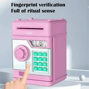 Electronic Piggy Bank ATM Password Money Box Safe Fingerprint Automatic Banking Kids Gift Money Box
