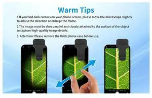 200X Phone Microscope Lens,LED/UV Lights & CPL Filter,Universal Phone Clip ,Pocket-Sized Science Tool (HD Zoom)