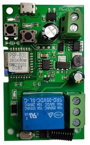 Wireless Relay Module RF Remote Voice Control Single-Channel Inching Self-Locking Switch
