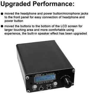 USDR USDX+Plus V2 8-Band SDR Transceiver HF SSB QRP LCD with Display Speaker Microphone HF Transceiver with EU Plug Rich