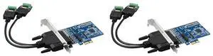 2X PCI-E To RS485/422 Expansion Card Industrial-Grade Serial Card Converter With Voltage Suppression Protector,2 Ports