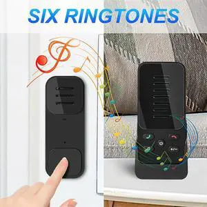 Wireless Doorbell Two-Way Audio Doorbell Household Use Long Distance One Button Pager With6 Ringtones