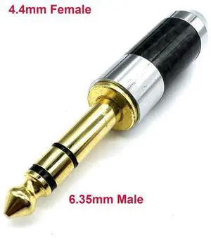 1pc 1/4" TRS 6.35mm Male to 4.4mm Balanced Female Headphone HiFi Headset Earphone Adapter Connector for Audio Player DAP