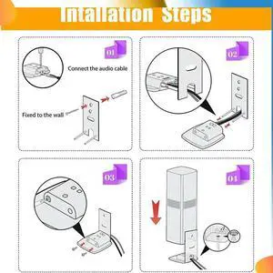 8X Steel Black Wall Mount Brackets Replacement For Omnijewel Lifestyle 650 & Surround Speakers 700