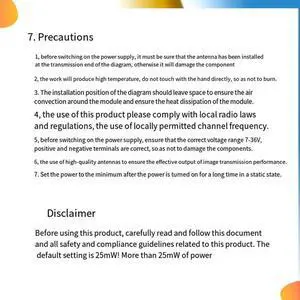 4.9G 2.5W FPV VTX 25Mw-2500MW Video Transmitter Built-In Mic High Power VTX For Long Range FPV Drone RC Drone Durable