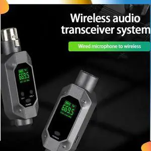 Microphone Wireless System Transmitter Receiver 1 With 2 Use For Wired Dynamic Microphone UHF Wireless Adapter Easy Install