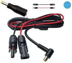 Solar Panel to DC 8mm Angle Connector Adapter Cable for Portable Backup Power Station GZ Yeti Jackery Solar Generator 14AWG 6ft