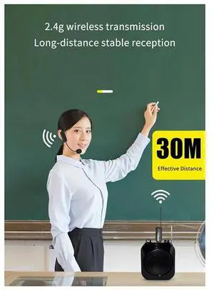 2.4G Head-Mounted Wireless Lavalier Microphone Set Transmitter With Receiver For Amplifier Voice Speaker Teaching Tour