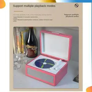 Portable Wireless Bluetooth Speaker, Multi-Functional Reprodutor CD Retro, Record Audio Player