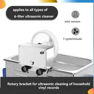 6L Ultrasonic Vinyl Record Washer With Bracket Vinyl Rotating Cleaner For Wash 7-12 Inch LP EP Discs 1 RPM/MIN