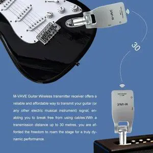 WP-1 Wireless Guitar System 2.4G Transmitter & Receiver Rechargeable 30M Range For Electric Guitar & Bass