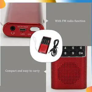 10X L-328 Mini Portable Pocket FM Auto Scan Radio Music Audio MP3 Player Outdoor Small Speaker With Voice Recorder