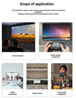 USBC -Compatible Wireless Transmitter Receiver Extender Kit 1080P@60HZ 30M Wireless Display Dongle For TV Camera