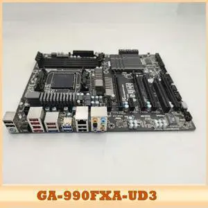 For Giga-byte AM3+990FX SB950 4 × DDR3 32GB ATX 6 × SATA Motherboard GA-990FXA-UD3