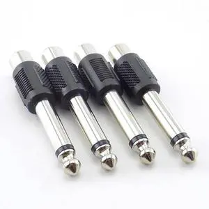 4pcs RCA/AV Female Jack to 6.35mm Male Plug to RCA Female Audio Adapters Connectors Plugs for DIY FM Microphone L19 4pcs RCA/AV Female Jack to 6.35mm Male Plug to RCA Female Audio Adapters Connectors Plugs for DIY FM Microphone L19