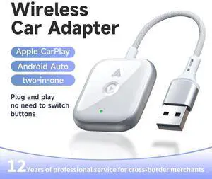 DIXSG,The Android AUTO wired to wireless module is compatible with the Apple Carplay in-car navigation smart box