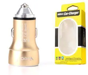 DIXSG Mini Multi-functional Emergency metal Safety hammer Car Charger with dual usb bullet-head led car charger