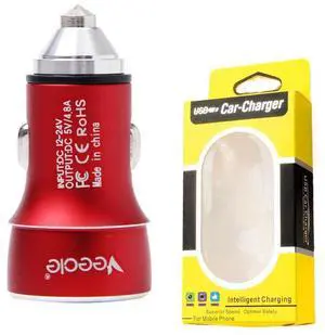 DIXSG Mini Multi-functional Emergency metal Safety hammer Car Charger with dual usb bullet-head led car charger
