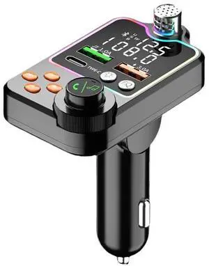 DIXSG Q15 car mobile phone charger, Bluetooth player, MP3 digital display, EQ ambient light, car cigarette lighter, car charger