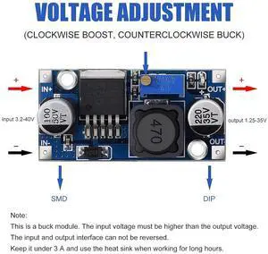 Step-Down Power Supply Module LM2596 Buck Converter DC to DC 3.2-40V to 1.25-35V High Efficiency Voltage Regulator Module 6 Pack