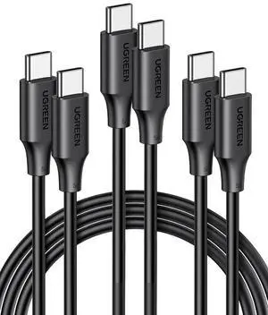 UGREEN 100W 3-Pack USB C Cable, Fast Charging USB-C Charger Cable Compatible with iPhone 16/16 Plus/16 Pro/16 Pro Max/15, MacBook Pro 2022, iPad Pro 2022, Galaxy S24/S23 Ultra, Pixel, 6.6FT