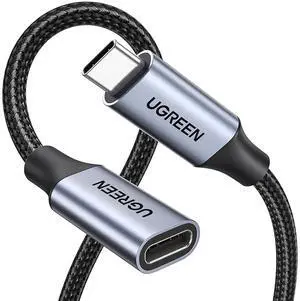 UGREEN USB C Extension 10Gbps USB 3.2, USB-C Extension Cable 100W/4K 60Hz Compatible with iPhone 16/15, M3 MacBook Pro/Air, iPad Air 2024, Galaxy S24 Ultra Switch Consoles etc. (Grey, 1 m)