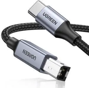 UGREEN USB B to USB C 6 FT Printer Cable, Nylon USB B to C Cord for MacBook Pro/Air, MIDI Cable Compatible with Yamaha Piano Keyboard, DAC, DJ Controller for iPad