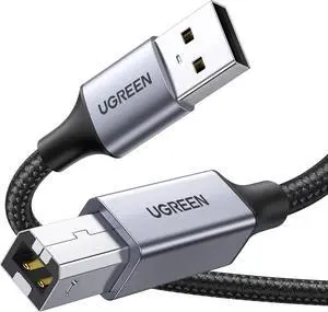 UGREEN USB B Cable, 6.6 FT USB A to B Nylon Braided Printer Cable Bundle with USB Printer Cable - USB A to B Cable, 2.0 USB B Cable High-Speed Printer Cord Compatible with Hp, Canon, Br