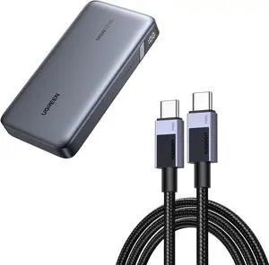 UGREEN Power Bank 25,000mAh 145W Laptop Portable Charger Bundle with USB C Cable 100W, USB C to USB C Cable Fast Charging Compatible with iPhone 15/15 Pro/15 Pro Max