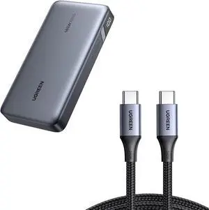 UGREEN 145W Power Bank Bundle with 240W 6FT USB C to USB C Cable for iPhone 15 Pro Max, Samsung Galaxy S24/S23, MacBook Pro/Air, iPad Pro/Air/Mini, Dell XPS
