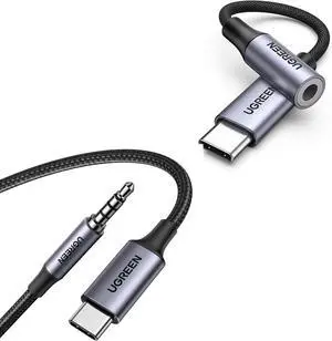 UGREEN USB C to 3.5mm Audio Adapter Type C to Headphone Aux Jack Dongle Bundle Aux to USB C, Type C to 3.5mm Audio Jack Cable 3.3FT