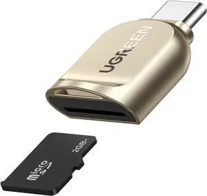 UGREEN USB C Micro SD Card Reader, Type C to Micro SD Card Adapter with Zinc Alloy External, Portable SD Card Reader USB C for TF Micro SDHC SDXC, Compatible with Samsung/Mac/iPad Pro/iPhone 15 16