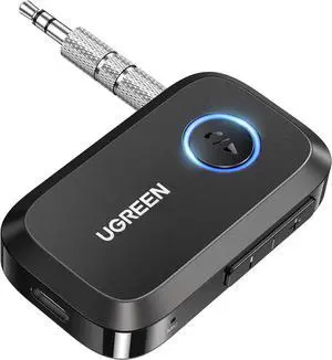 UGREEN 5.4 Aux Bluetooth Adapter, Noise Cancelling 3.5mm AUX Bluetooth Car Adapter, Wireless Audio Receiver for Home Stereo/Wired Speaker, 15H Battery Life