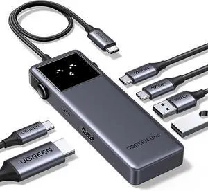 UGREEN Uno 6 in 1 USB-C Hub with 10Gbps USB-C & USB-A Data Ports 4K@60Hz HDMI for MacBook Pro/Air, iPad Pro, Surface, XPS, Thinkpad and More.
