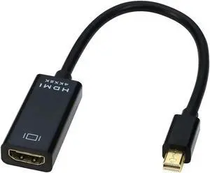 Mini DisplayPort to HDMI Adapter 4K@60Hz, Thunderbolt 1/2 to HDMI Converter for MacBook Pro/Air, iMac, PC - Compact & High-Speed (Male to Female)