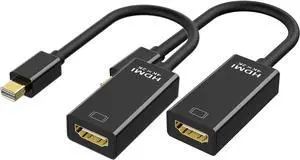 DIXSG Mini DisplayPort to HDMI Adapter 2-Pack, 4K UHD Thunderbolt-Compatible Converter with Gold-Plated Connectors for MacBook, Mac Mini, and Surface Pro